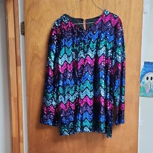 Multicolor Sequin Women's Top